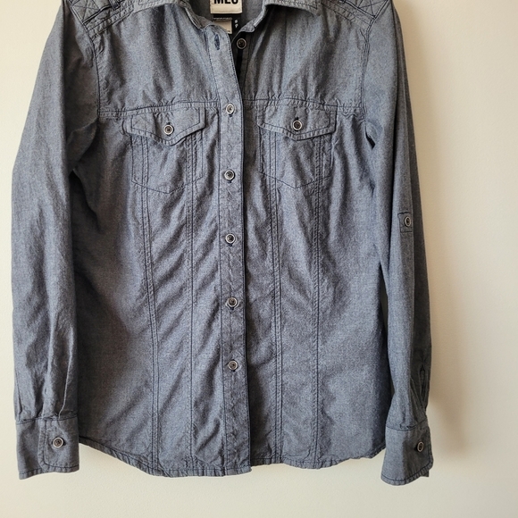 MEC Organic Cottion Button Down Shirt Blue-Grey Chambray Size S - Picture 6 of 12